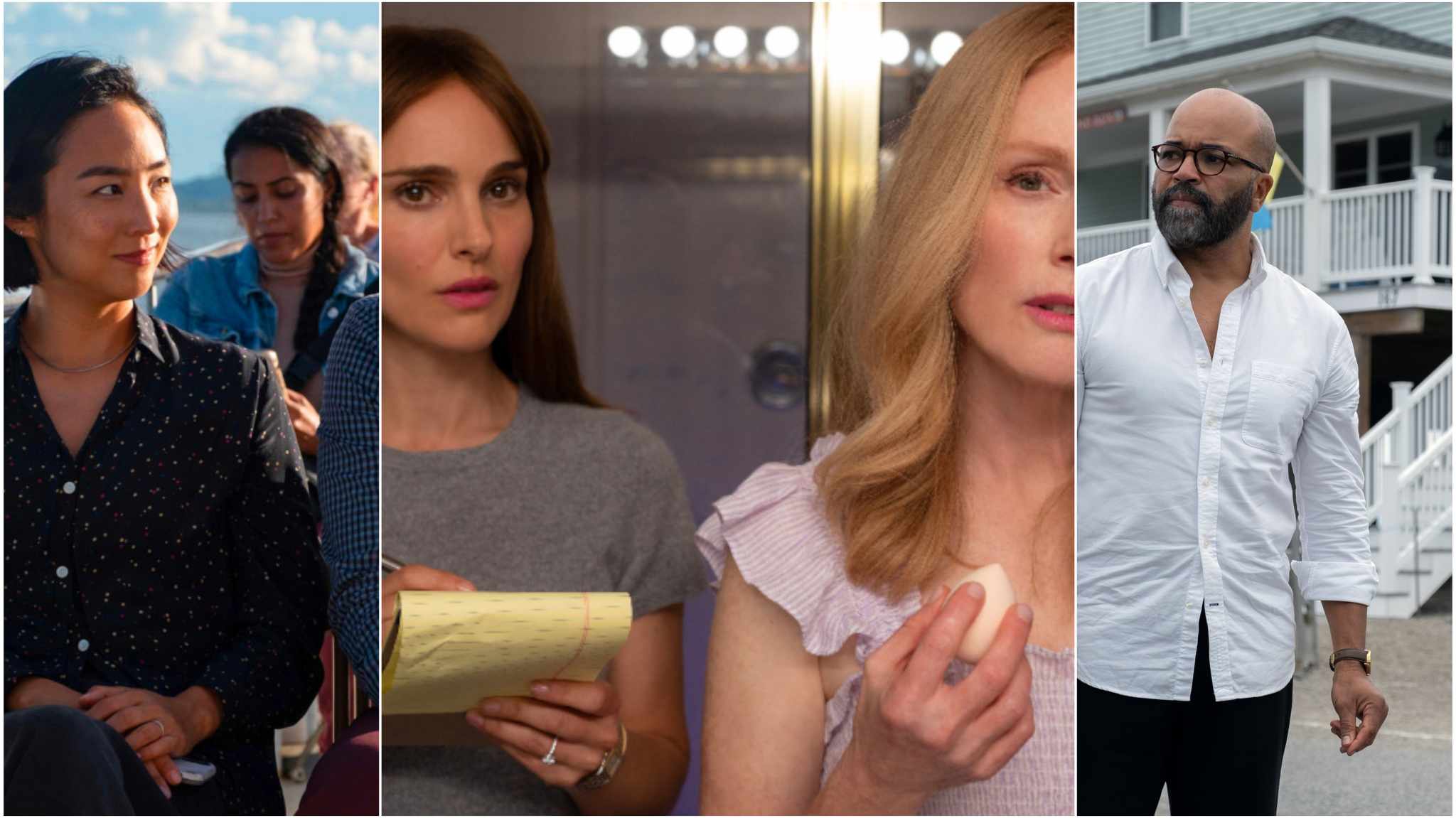 collage immagini film past lives, may december e american fiction