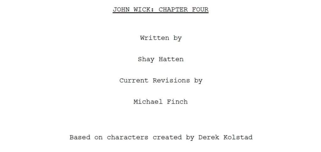 sceneggiatura john wick 4