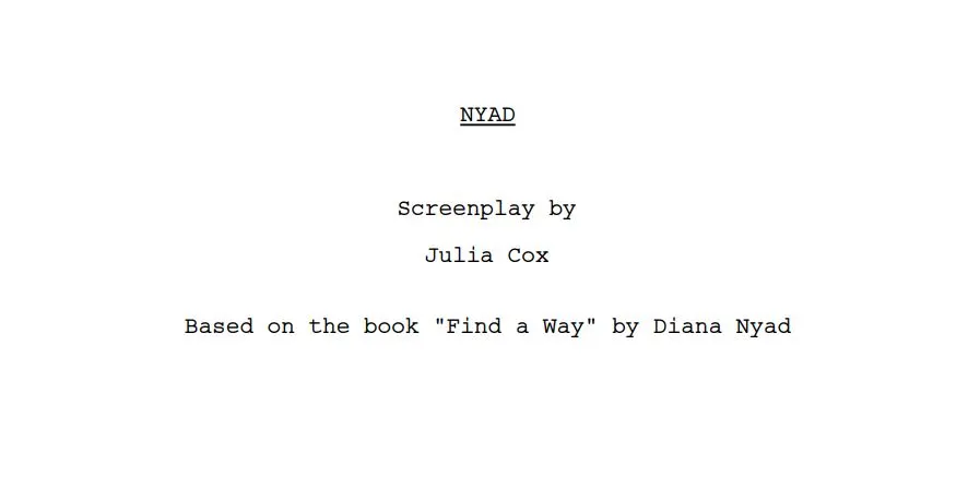 cover sceneggiatura nyad oltre l'oceano