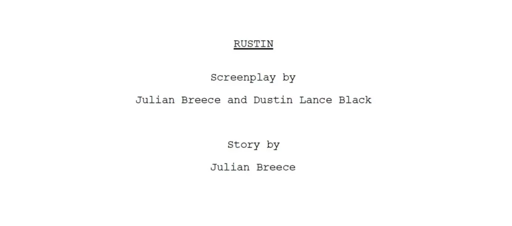 cover sceneggiatura Rustin