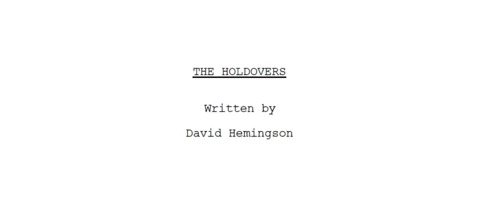 cover sceneggiatura the holdovers lezioni di vita