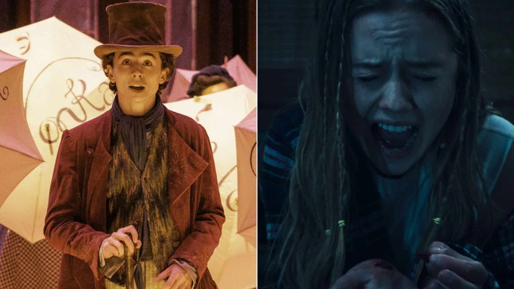 collage immagini film wonka e night swim