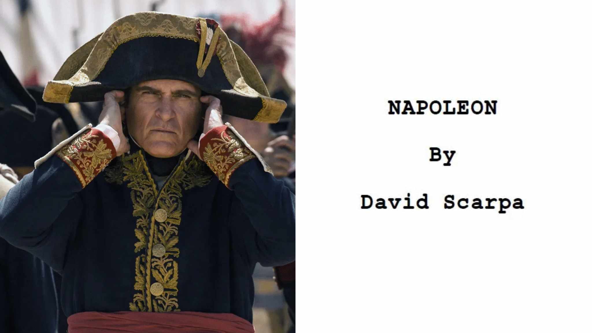 cover sceneggiatura e immagine film Napoleon