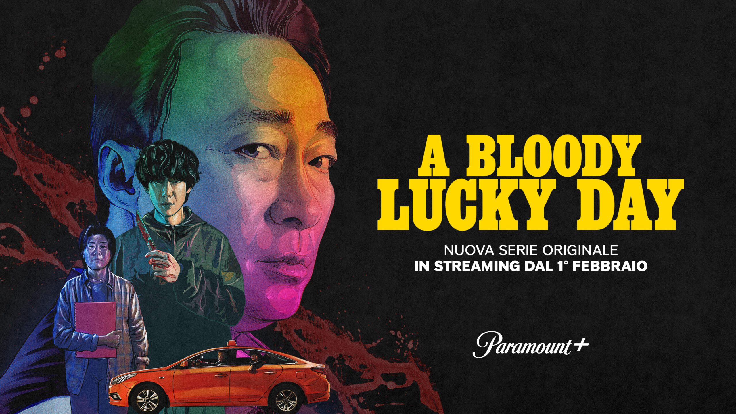 key art orizzontale della serie A bloody Lucky Day