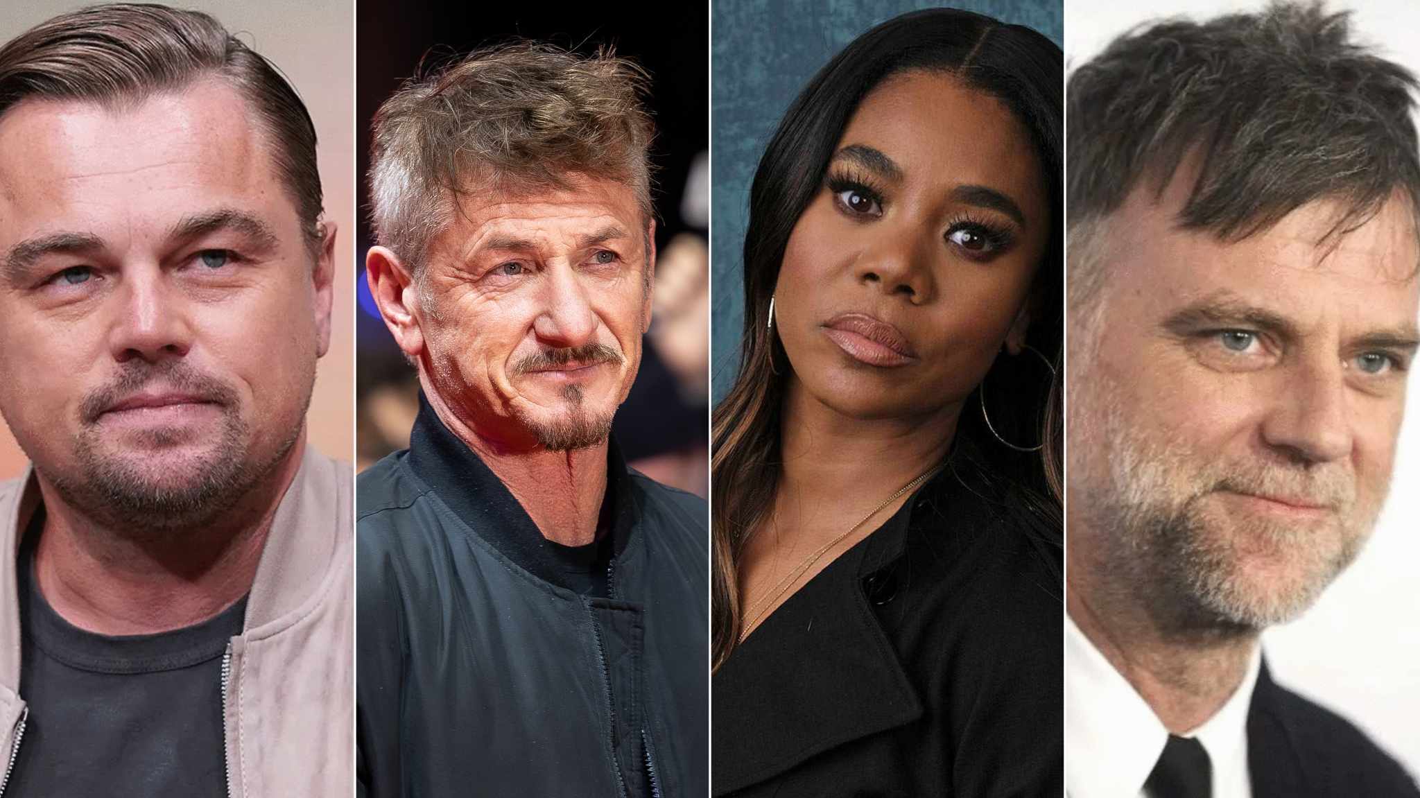 collage immagini sean penn leonardo dicaprio regina hall e paul thomas anderson