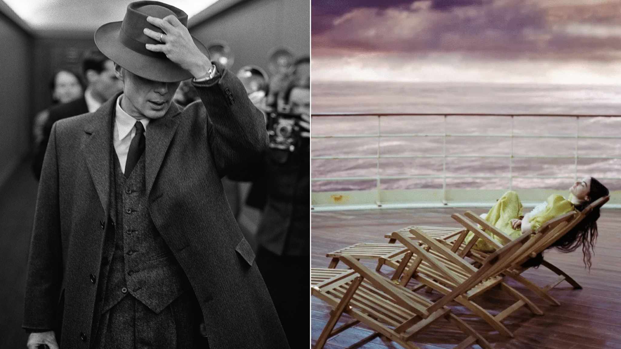 collage immagini film oppenheimer e poor things