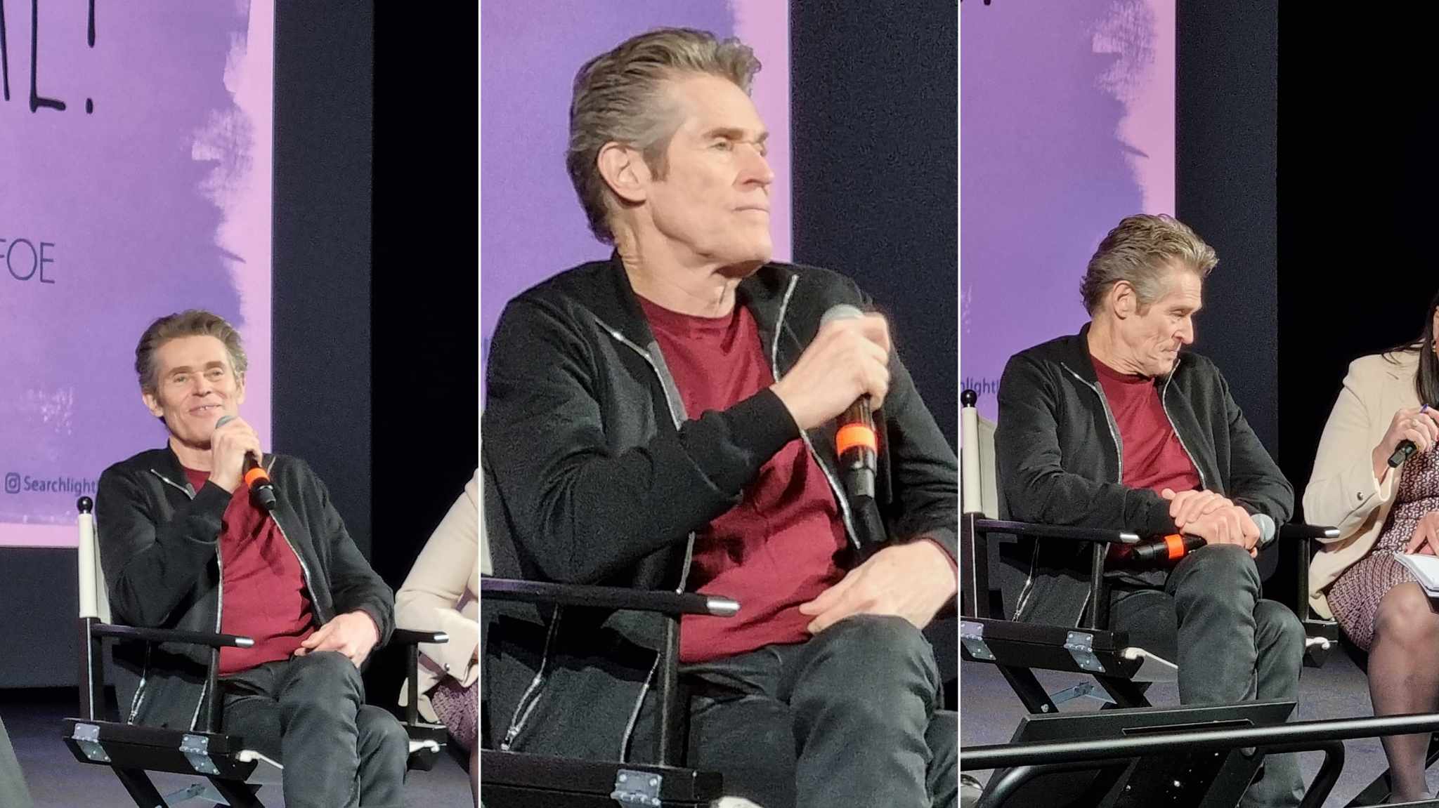 collage incontro stampa willem dafoe