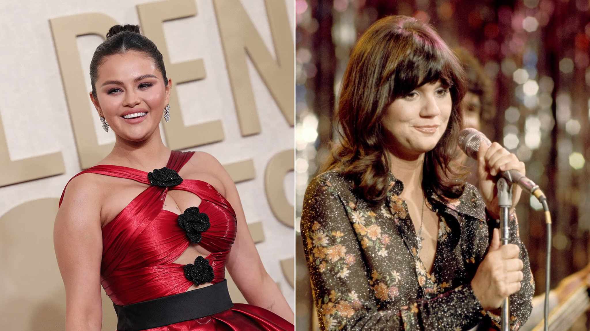 collage immagini selena gomez e lindda ronstadt