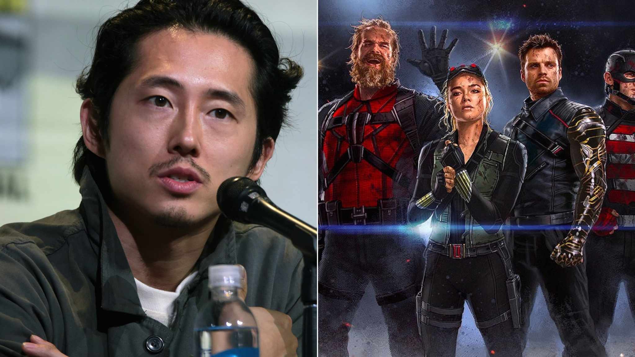 collage immagini steven yeun e thunderbolts