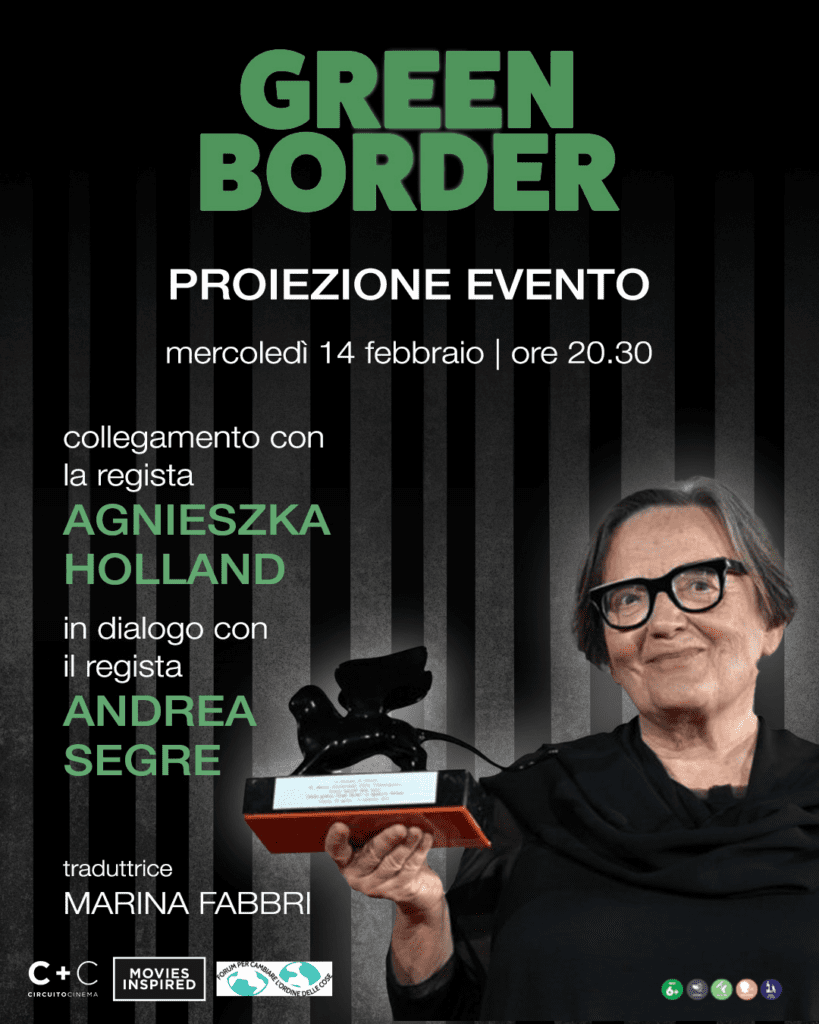 poster evento green border