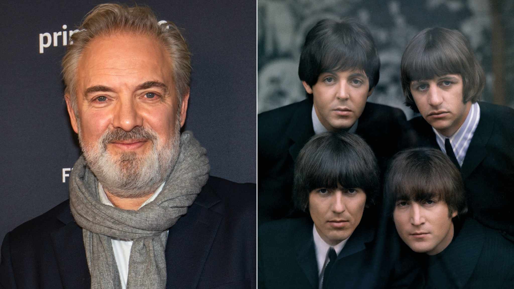 collage immagini sam mendes e i beeatles