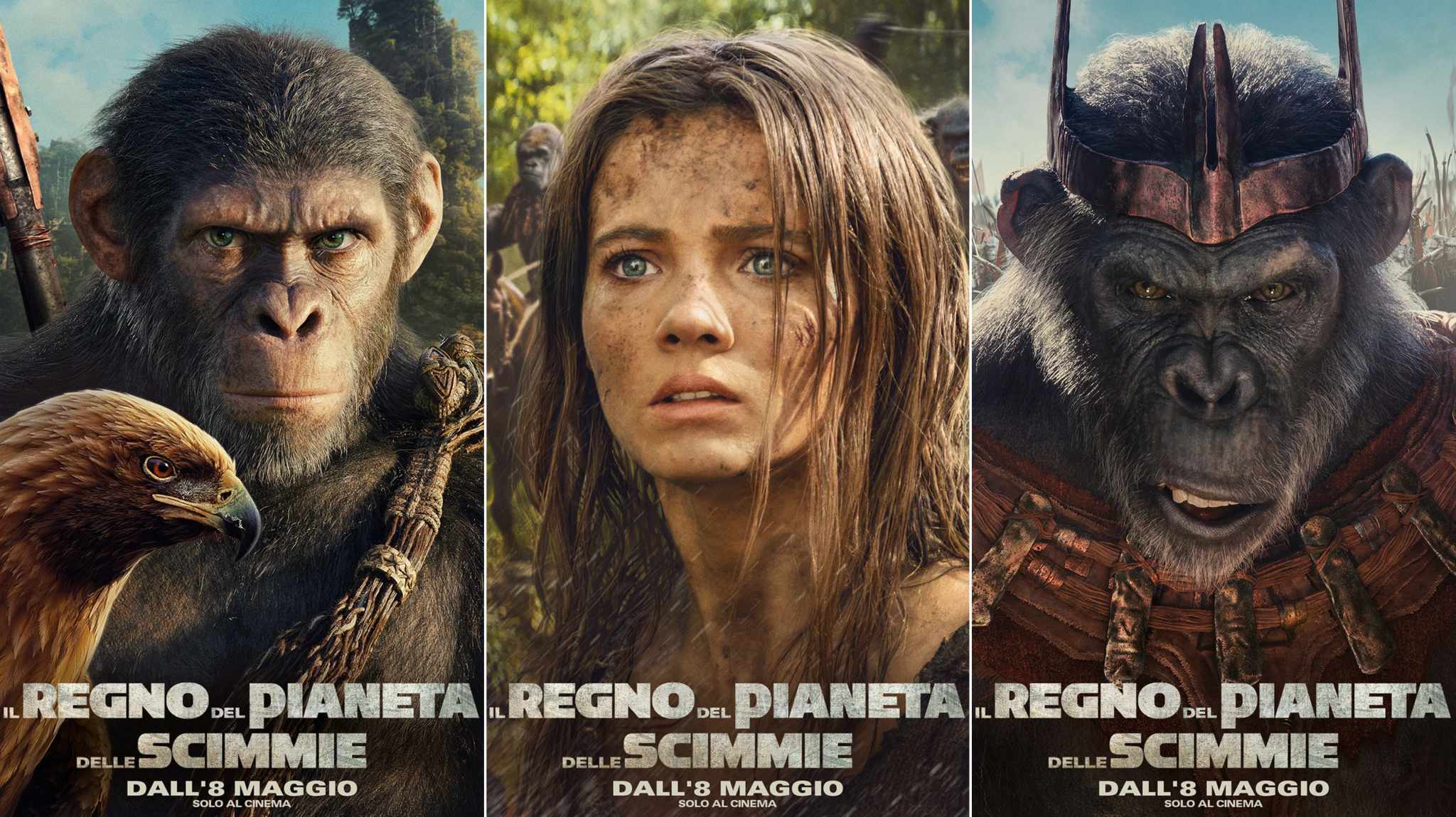 collage poster il regno del pianeta delle scimmie
