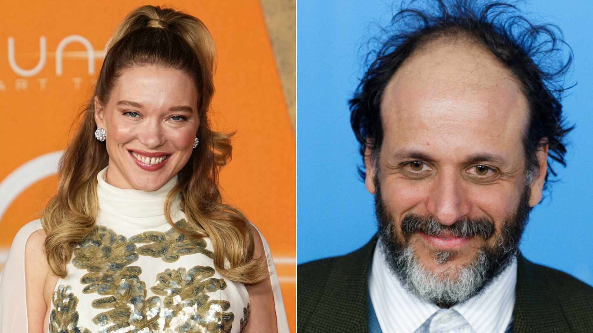 collage immagini lèa seydoux e luca guadagnino