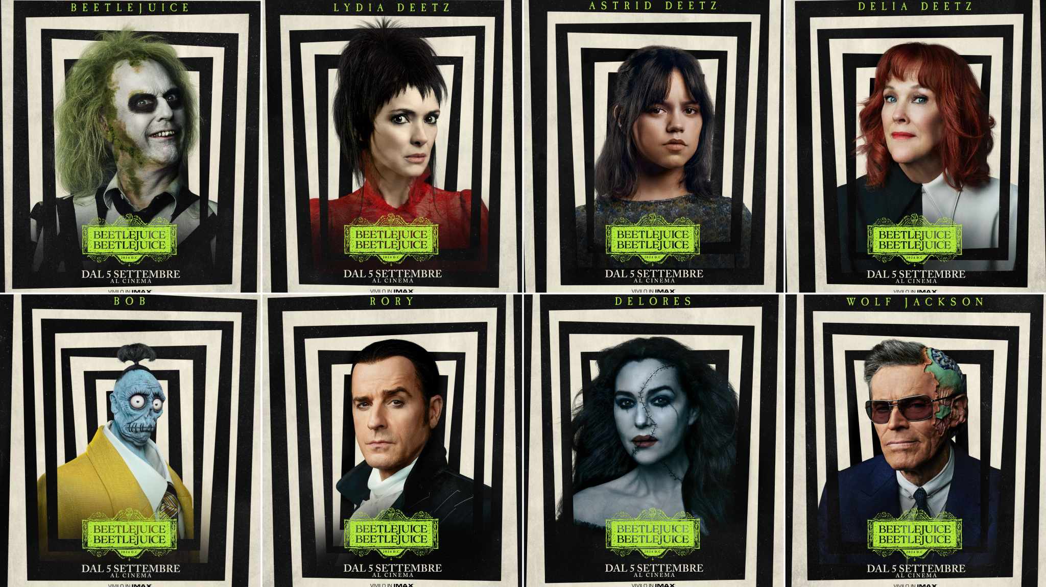 Beetlejuice Beetlejuice: i poster dedicati ai protagonisti