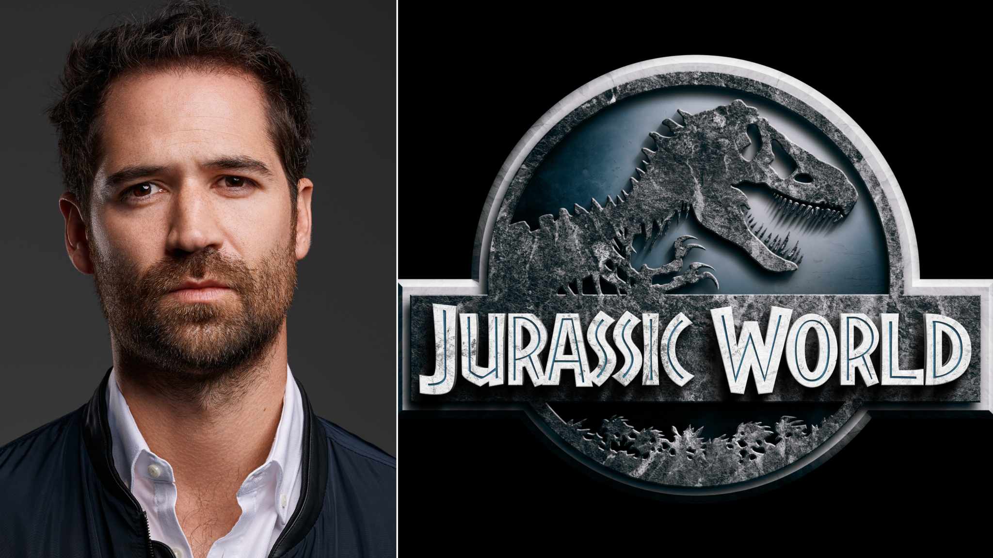 copertina Manuela Garcia-Rulfo e logo Jurassic World