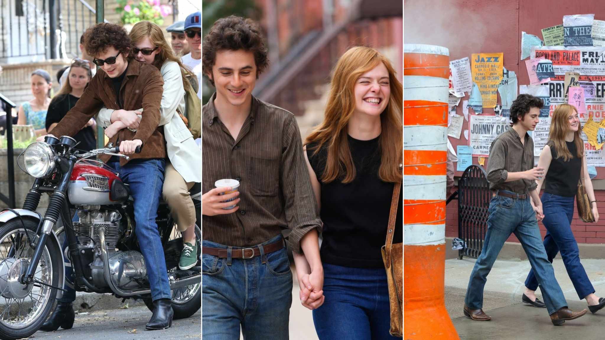 A Complete Unknown: negli inediti scatti dal set Timothée Chalamet ed Elle Fanning