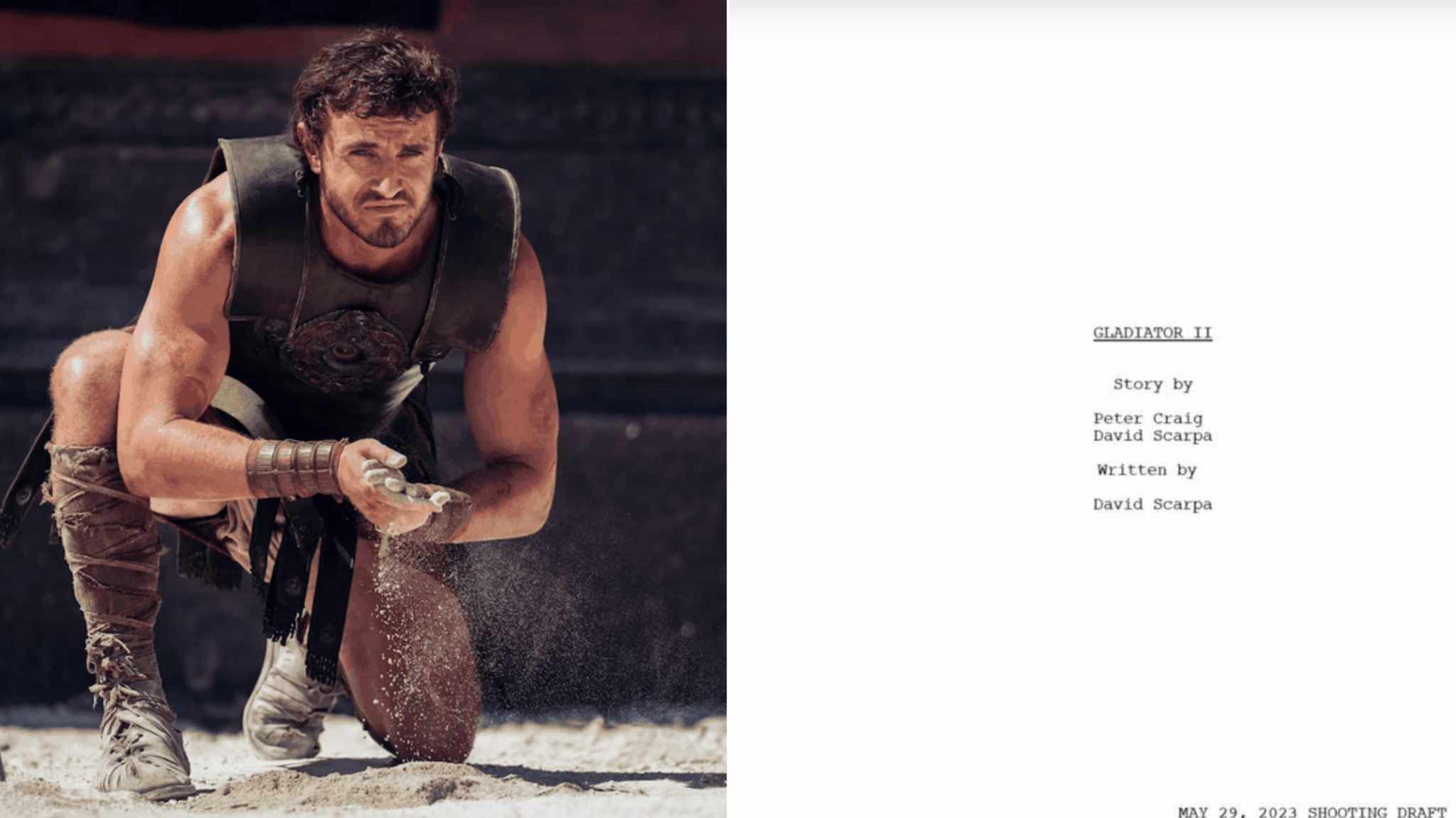 Il Gladiatore II: la sceneggiatura del sequel diretto da Ridley Scott