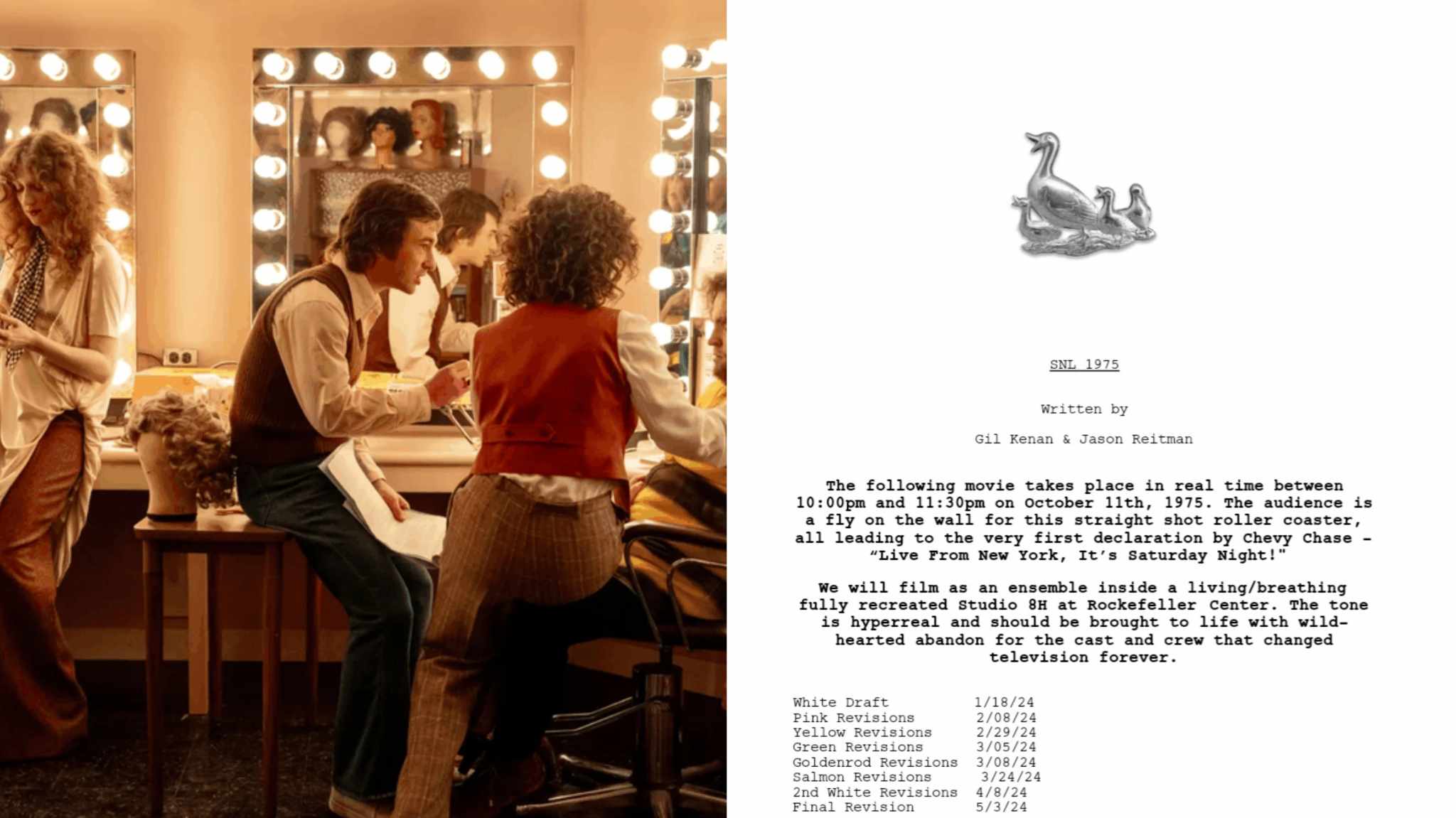 cover immagine e script saturday night