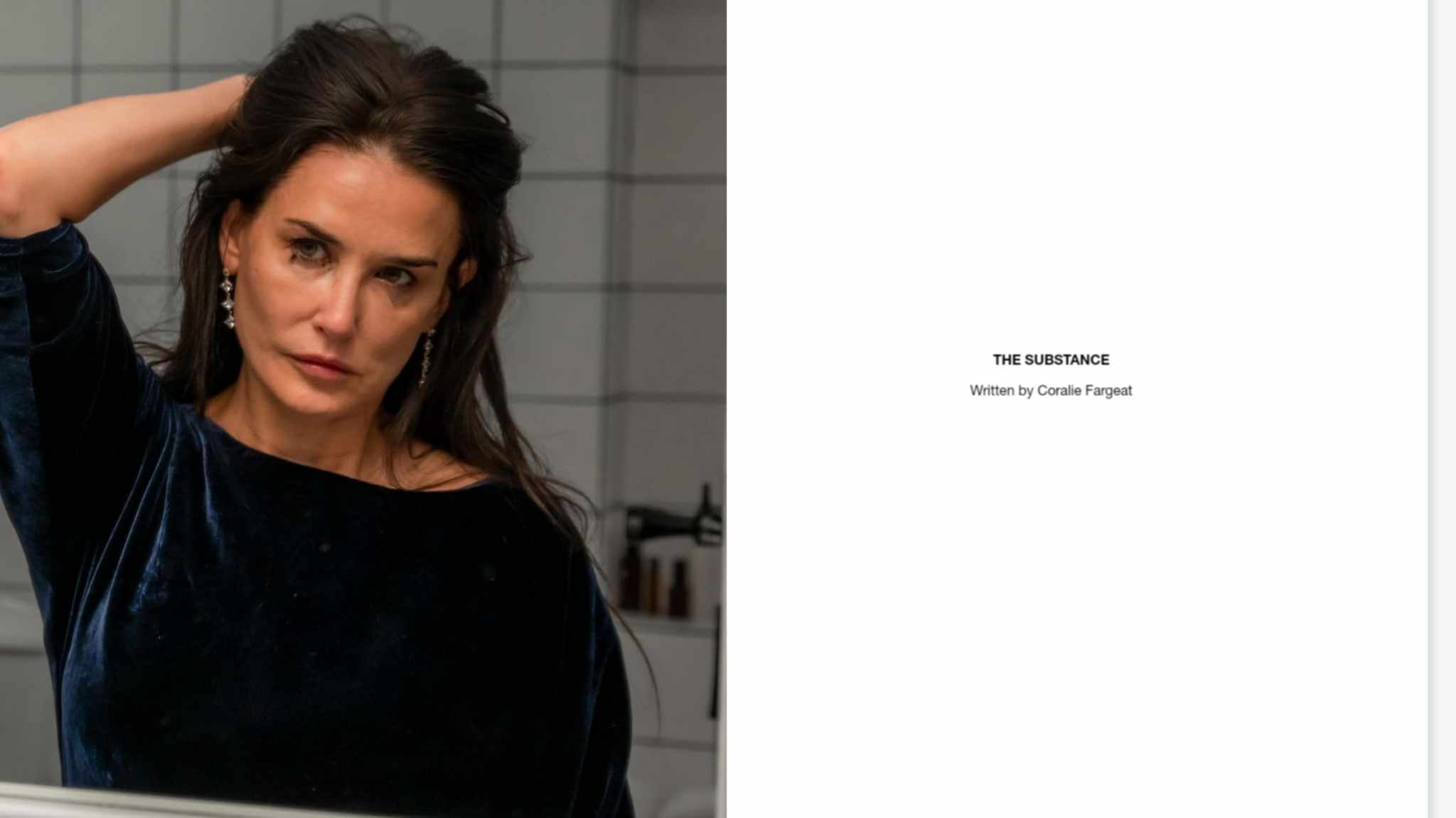 The Substance: la sceneggiatura del body horror satirico con Demi Moore e Margaret Qualley