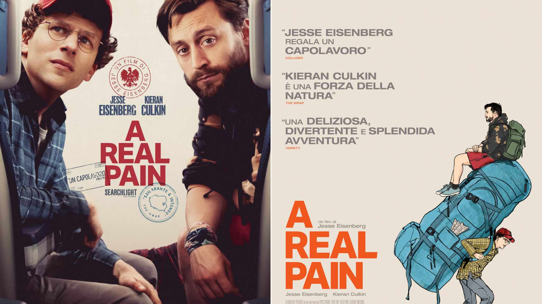 A Real Pain: i nuovi poster del film con Jesse Eisenberg e Kieran Culkin