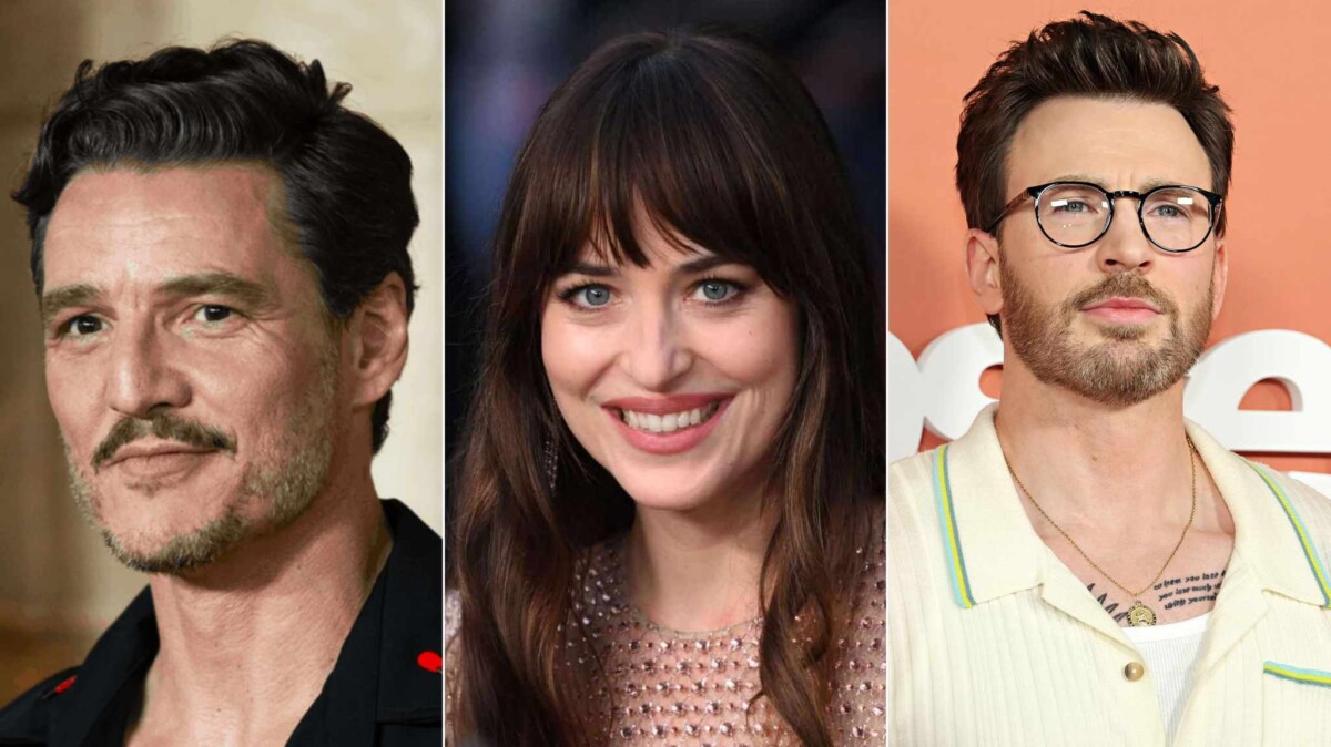 immagini Pedro Pascal, Dakota Johnson e Chris Evans