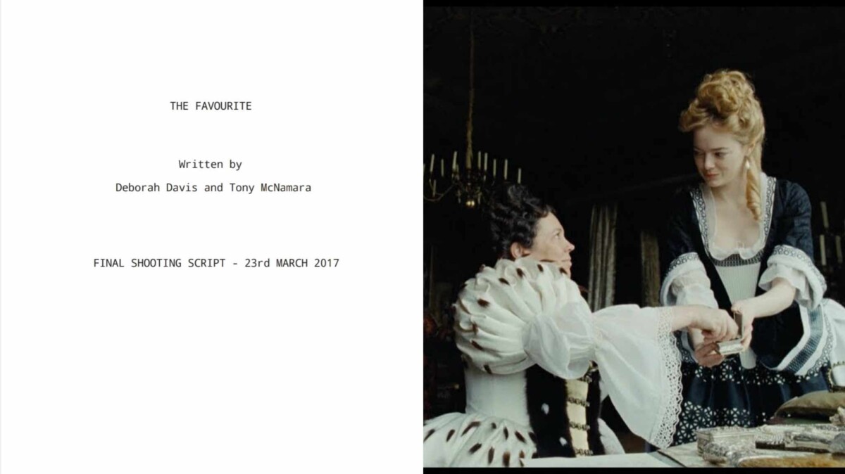 cover sceneggiatura e immagine the favourite