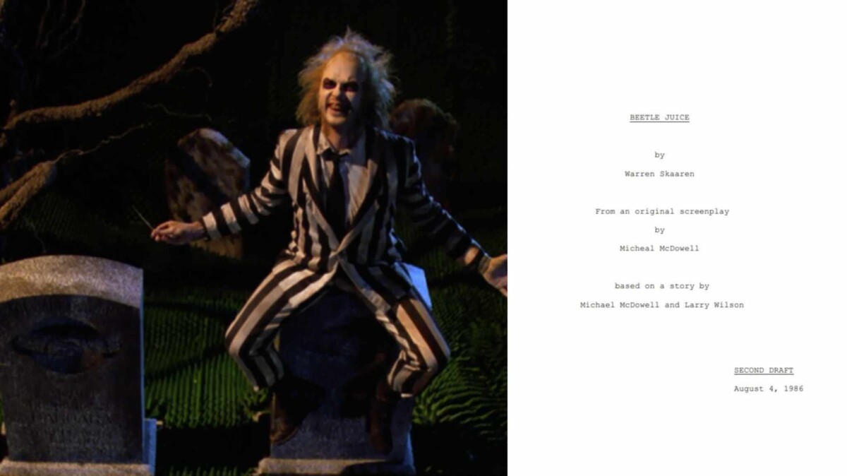 Beetlejuice – Spiritello Porcello: la sceneggiatura che ha svelato l’universo di Tim Burton