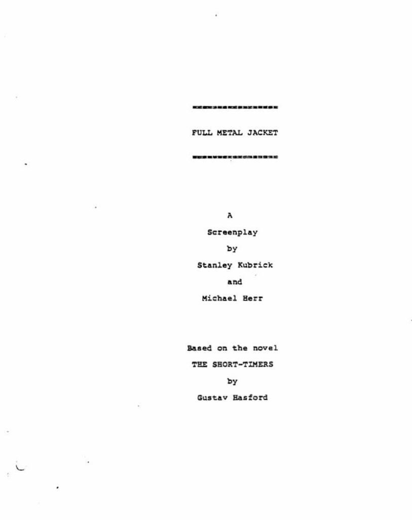 sceneggiatura full metal jacket