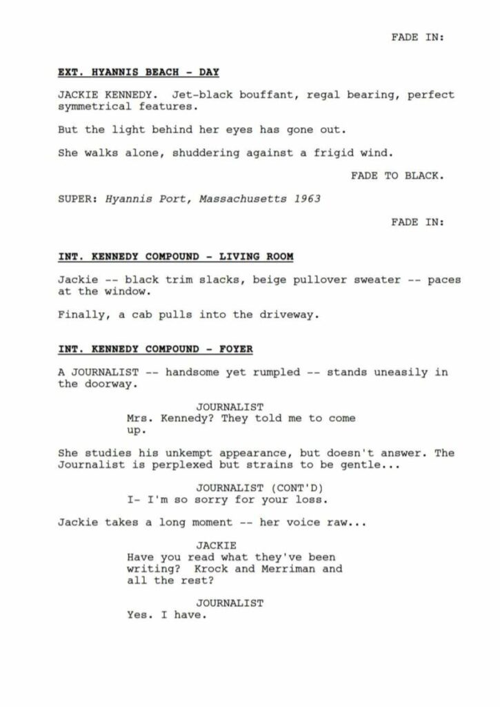 immagine sceneggiatura jackie