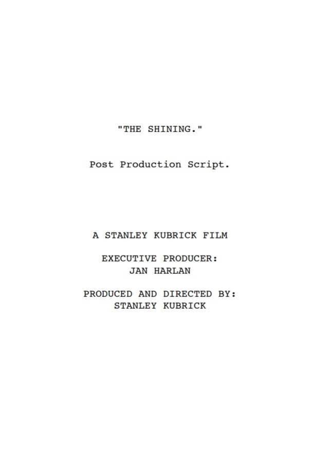 sceneggiatura shining