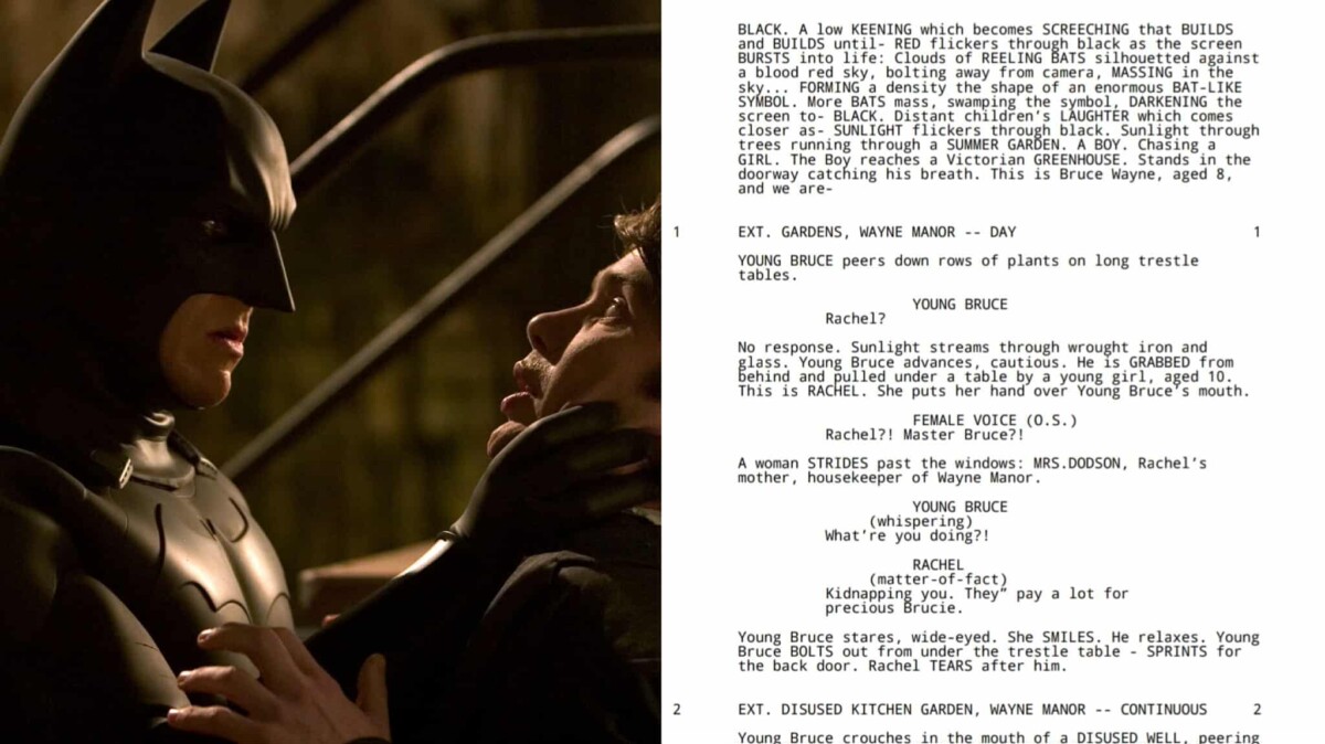 Batman Begins, la sceneggiatura del film di Christopher Nolan
