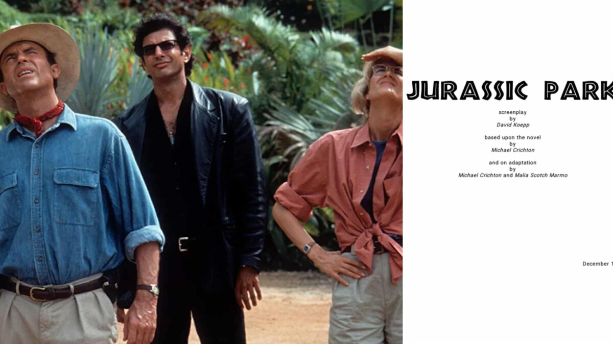 Jurassic Park, la sceneggiatura del film di Steven Spielberg