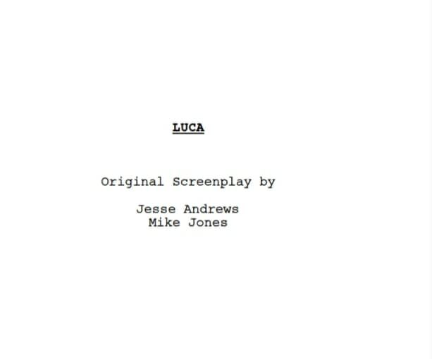 sceneggiatura animazione Luca