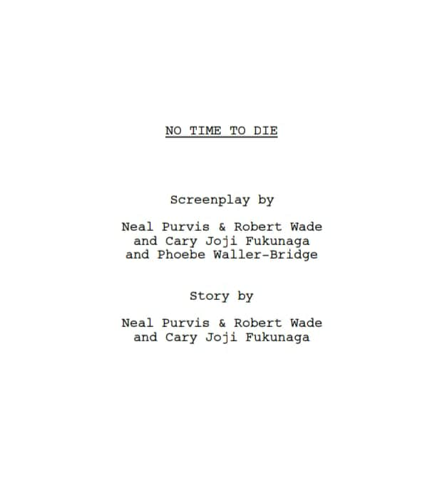 sceneggiatura no time to die