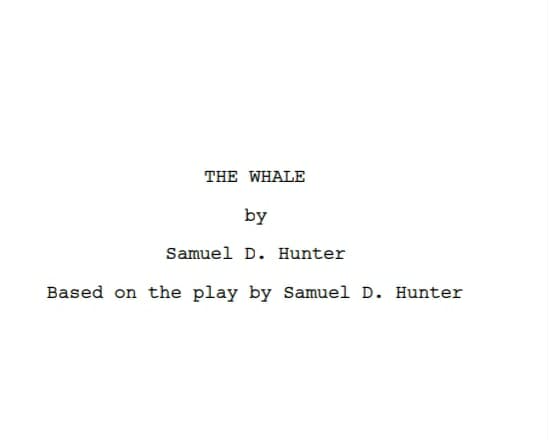 sceneggiatura the whale