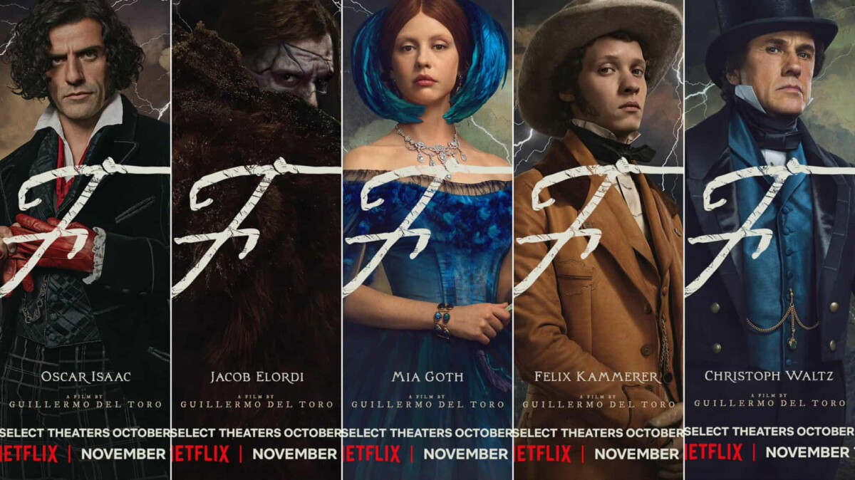 Frankenstein di Guillermo del Toro: i protagonisti ritratti nei character poster italiani