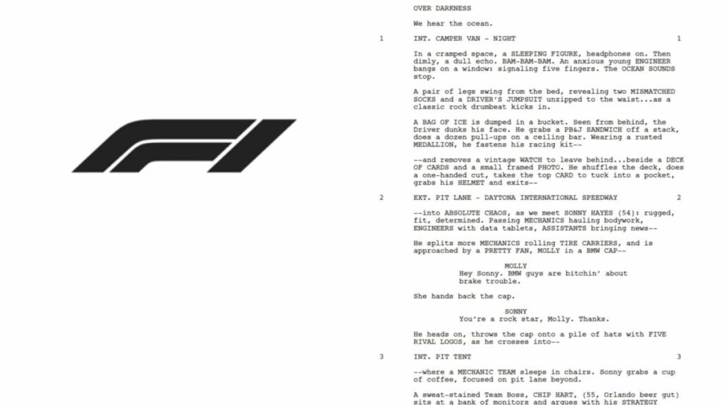 sceneggiaatura f1: il film