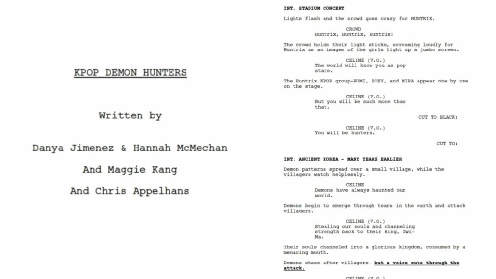 KPop Demon Hunters - script