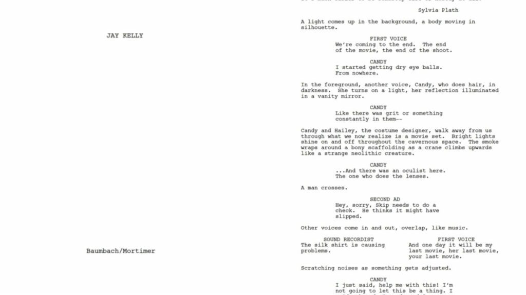 jay kelly sceneggiatura