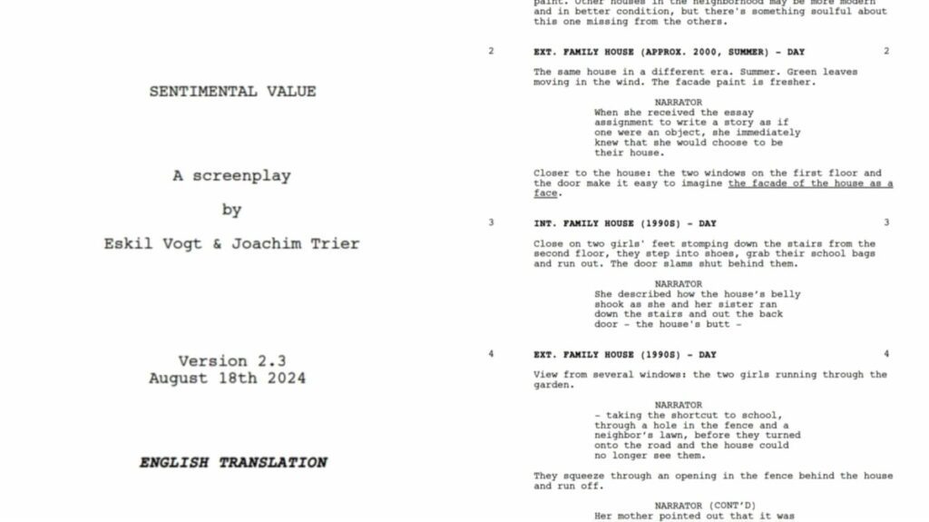 sentimental value script