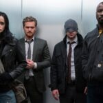 Una scena della serie The Defenders, con Jessica Jones, Iron Fist, Daredevil e Luke Cage