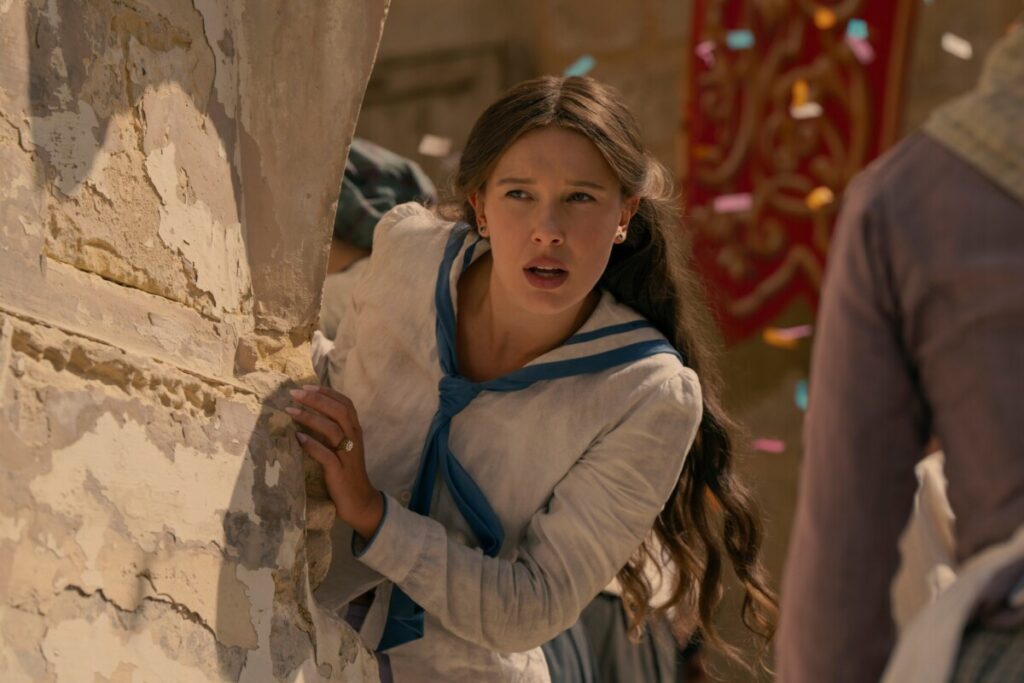 Enola Holmes 3. Millie Bobby Brown as Enola Holmes in Enola Holmes 3. Cr. John Wilson/Netflix ©2026.