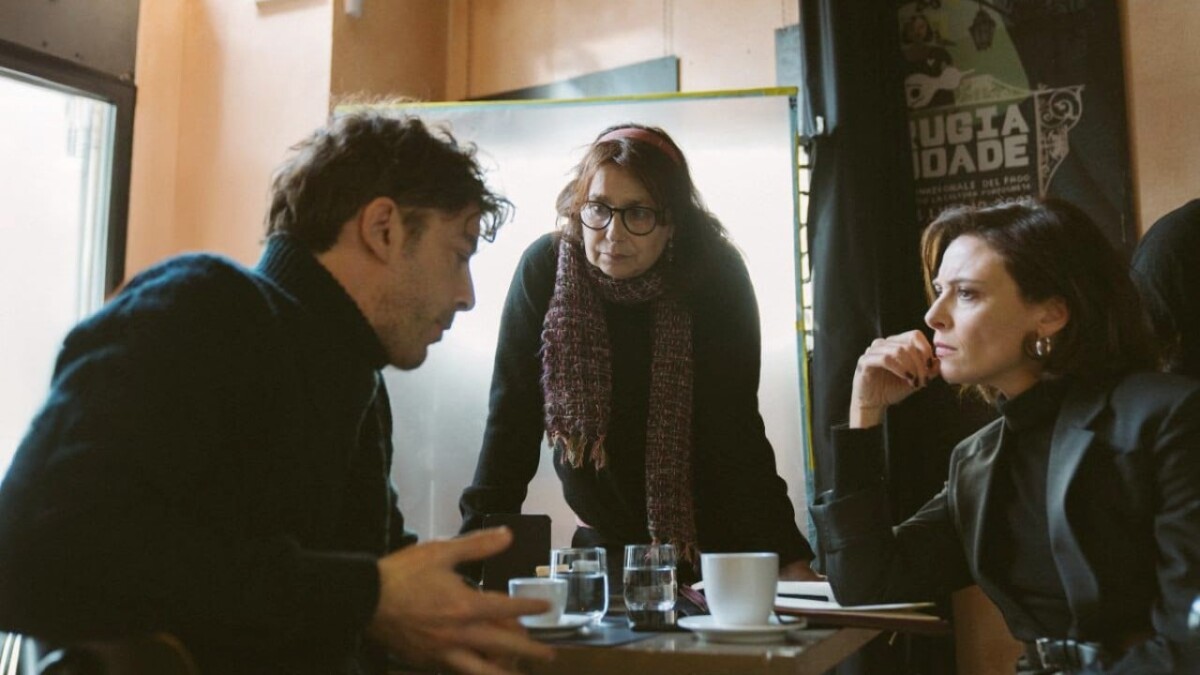 michele riondino jasmine trinca e francesca archibugi sul set di illusione