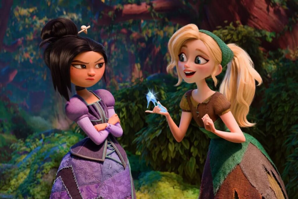 Lilith (Alli Wong) e Cenerentola (Amanda Seyfried), il dinamico duo di "Steps". Crediti: Netflix Animation Studios