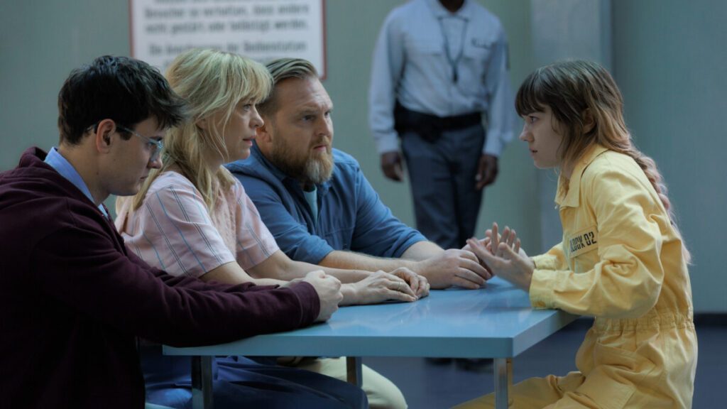 Leo Simon, Heike Makatsch, Axel Stein e Lea Drinda in "Dov'è Wanda?", in anteprima il 21 ottobre 2026 su Apple TV.