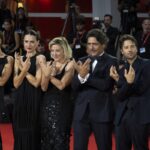Jasmine Trinca, Valeria Bruni Tedeschi, Adriano Giannini, Romana Maggiore Vergano e Paolo Strippoli a Venezia 83, foto Martina Dal Piano per Think Movies