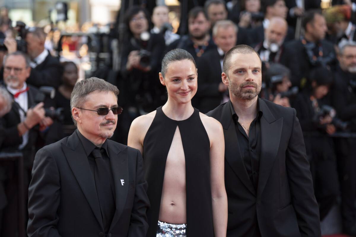 Sebastian Stan, Renate Reinsve e Cristian Mungiu a Cannes 2026 sul red - carpet di chiusura - Foto Martina Dal Piano per Think Movies