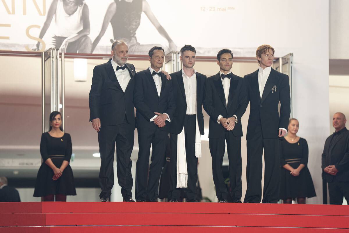 Ira Sachs, Mauricio Zacharias - Luther Ford - Rami Malek - Tom Sturridge a Cannes 79 Foto Martina Dal Piano per Think Movies