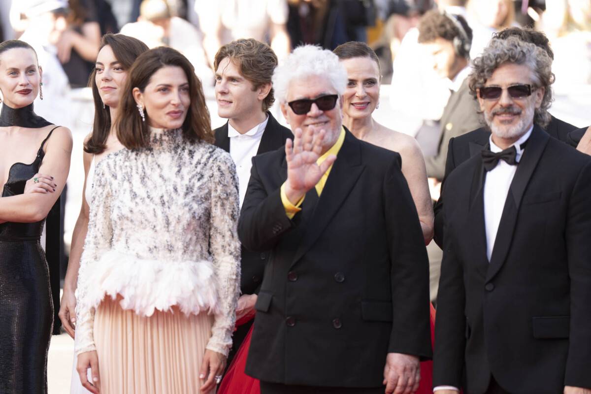 Barbara Lennie - Pedro Almodovar - Leonardo Sbaraglia a Cannes 79 - Foto Martina Dal Piano per Think Movies
